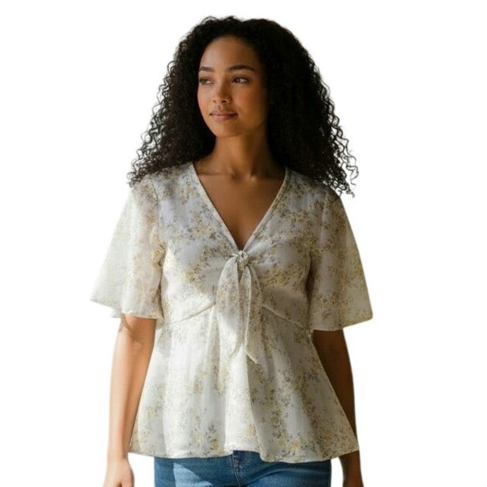 Y2k Abercrombie & Fitch Babydoll Womens size Small Fairygrunge Flowy Whimsy Top